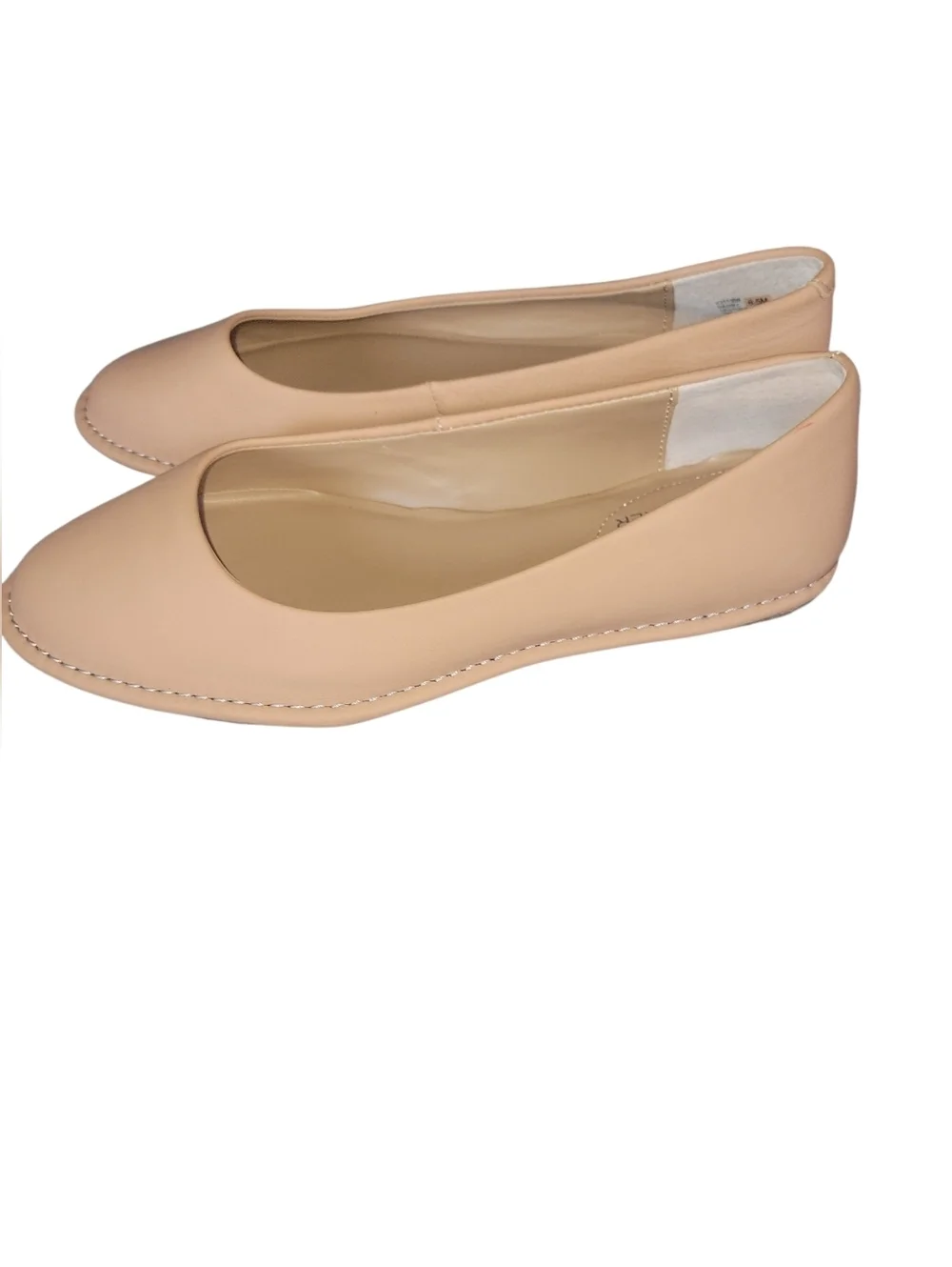Adam Tucker Darby Women's Nude Leather Slip-On Flats